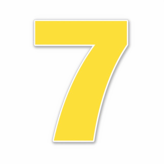 Number Seven Gold and White Sticker (Front)