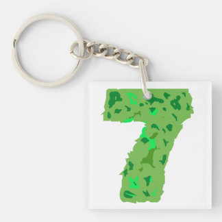 Number seven with camouflage color key ring