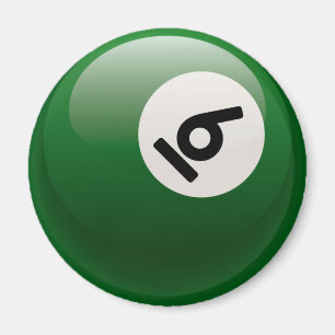 NUMBER SIX BILLIARDS BALL MAGNET