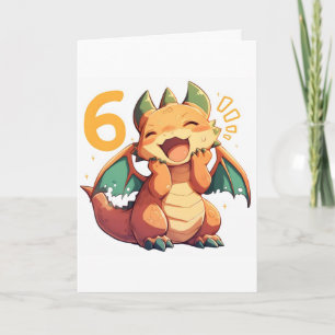 Number Six Happy Dragon Anime Holiday Card