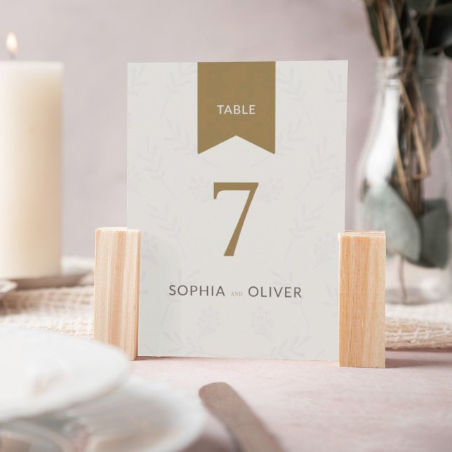 Number table wedding golden olive branches (Creator Uploaded)