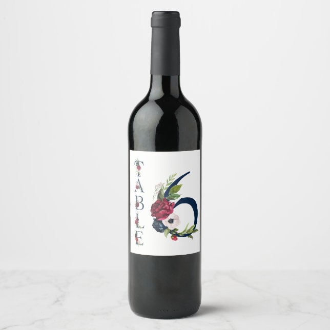 Number table Wine label. Wine Label (Front)