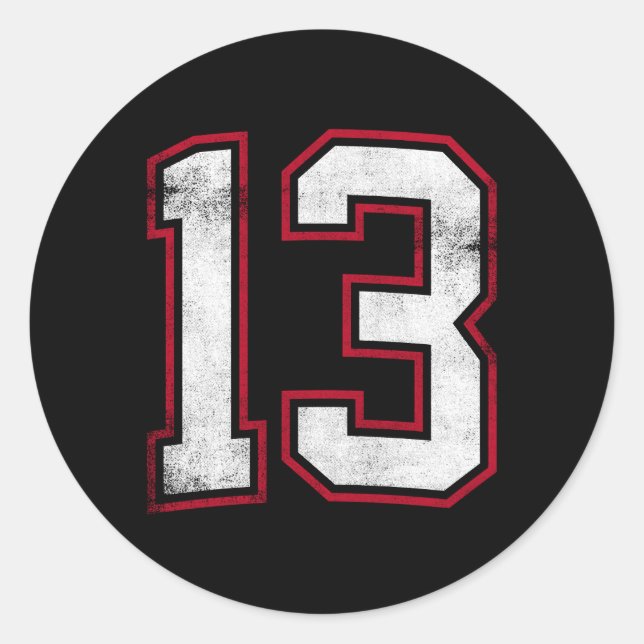 Number Thirn 13 Classic Round Sticker (Front)