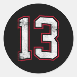 Number Thirn 13 Classic Round Sticker