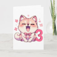 Number Three Cute Anime Dog