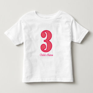 number three girl, Child's Name Toddler T-Shirt