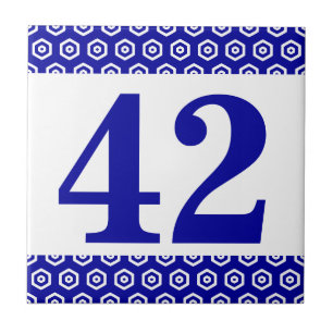 Number tile. Hexagonal border Tile