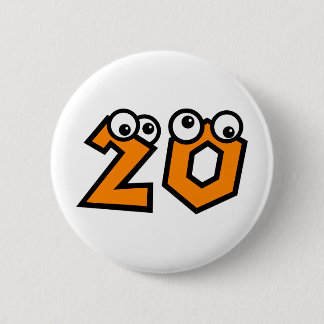 Number Twenty 6 Cm Round Badge