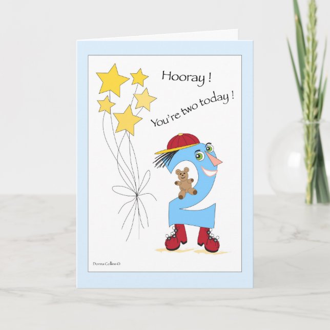 Number two Birthday Boy Card (Front)
