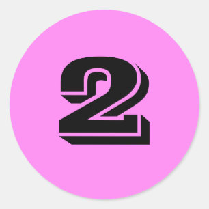 Number Two Large Round Violet Stickers by Janz