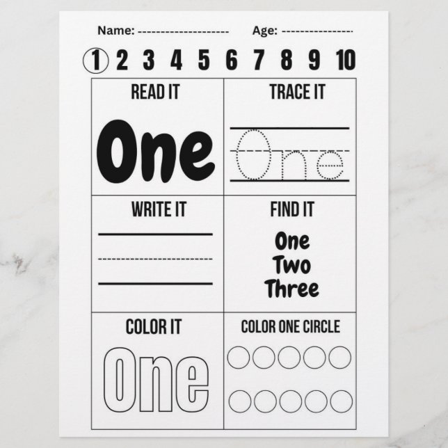 Number worksheets,Number Tracing Worksheet Custom Letterhead (Front)