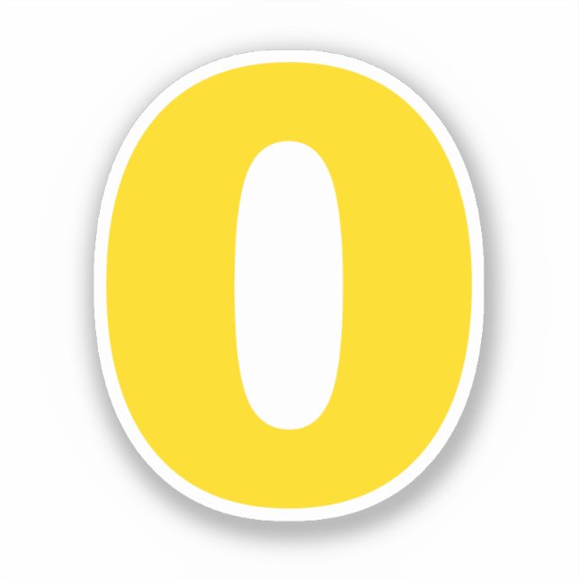 Number Zero Gold and White Sticker (Front)