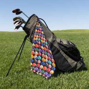 Numbered And Coloured Eightballs Golf Towel
