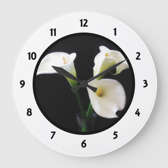 Numbered Round Clock with Calla Lilly (Front)