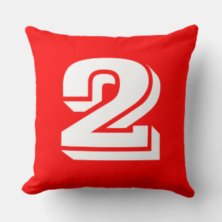 Numbered - White on Red Cushion