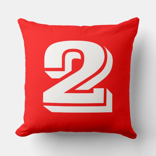 Numbered - White on Red Cushion (Front)
