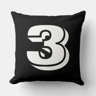 Numbered - White on Red Cushion