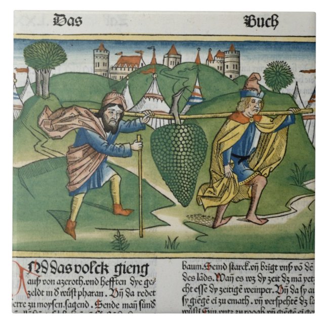 Numbers 13 23 The Grapes of Eschol, from the 'Nure Tile (Front)