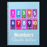 Numbers 1 to 10 Early Mathematics Notebook<br><div class="desc">Custom notebook features numbers 1 to 10 and music notes. The numbers and text can be changed to suit your purpose.</div>