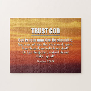 Numbers 23:19 TRUST GOD Christian Jigsaw Puzzle