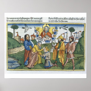 Numbers 27 18-23 Moses lays his hand upon Joshua, Poster
