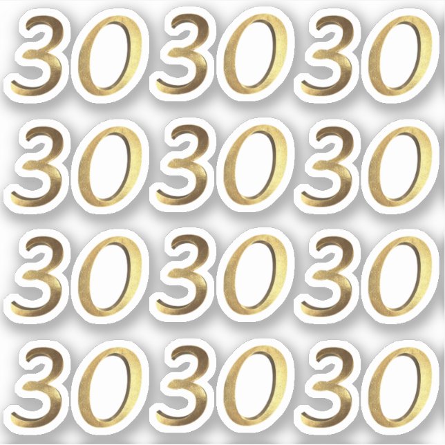 Numbers 30 Faux Gold 30th Anniversary (Front)