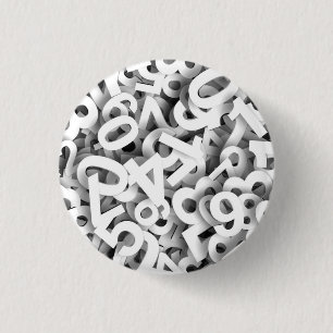 NUMBERS 3   3 CM ROUND BADGE