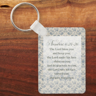 Numbers 6:24-26 Bible Verse Art Key Ring