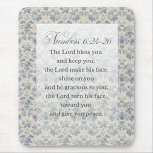 Numbers 6:24-26 Bible Verse Art Mouse Pad