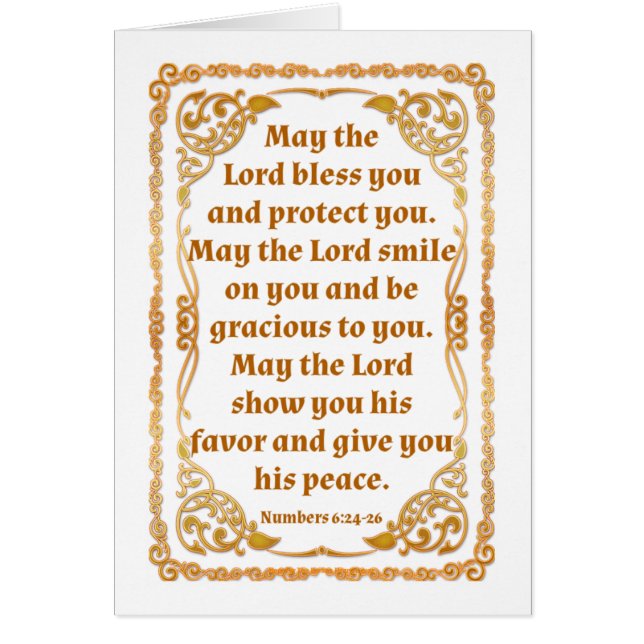 Numbers 6:24-26 Bible Verse Card (Front)