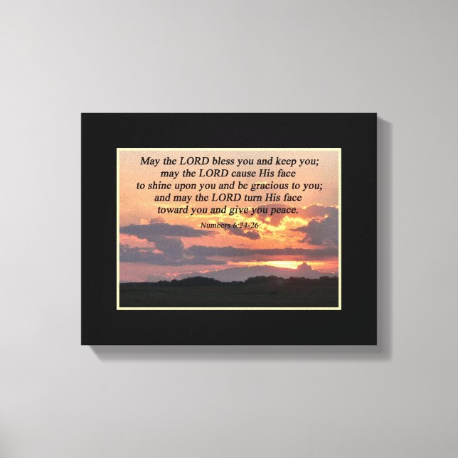 Numbers 6:24-26 Christian Poster Canvas Print (Front)
