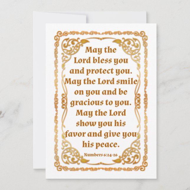 Numbers 6:24-26 Flat Thank You Card (Front)