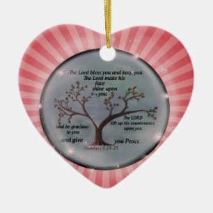 Numbers 6:24-26 Lord Bless You and Keep You Peace Ceramic Tree Decoration