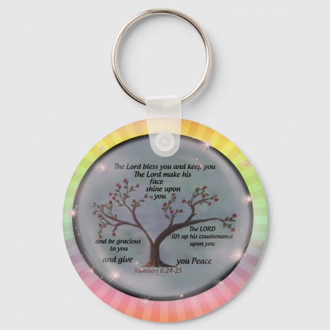 Numbers 6:24-26 Lord Bless You and Keep You Peace Key Ring (Front)