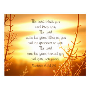 numbers bible verse blessing postcard zazzle priestly nz lord christian blessings create ca sold