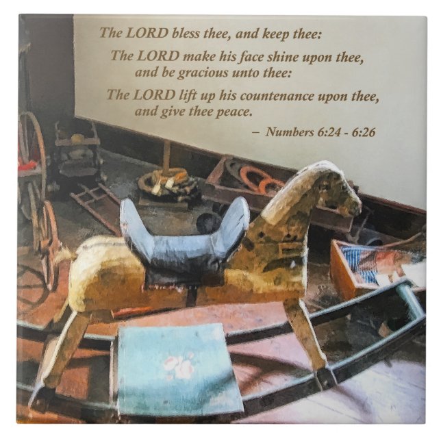 Numbers 6:24-26 The LORD bless thee, and keep thee Tile (Front)