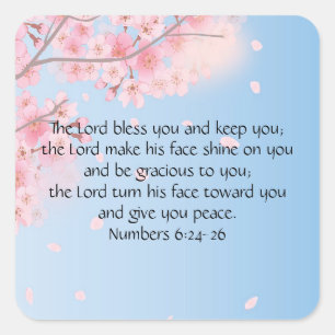 Numbers 6:24-26 The Lord Bless You and Keep You Square Sticker