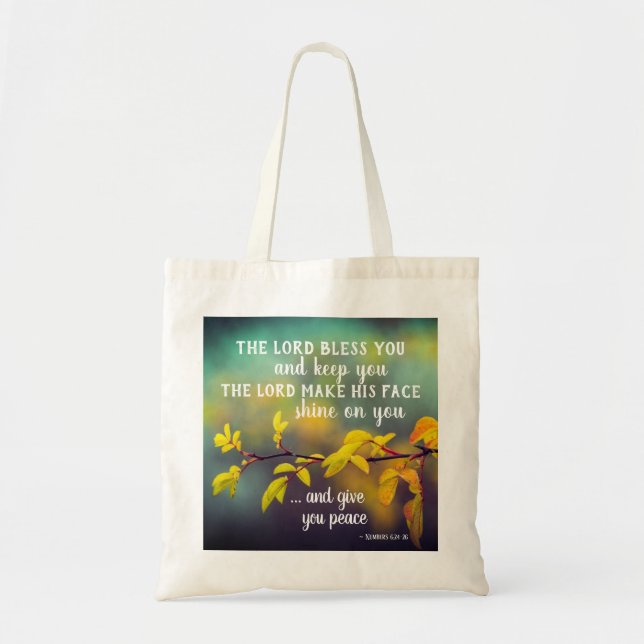 Numbers 6:24-26 The Lord Bless You and Keep You Tote Bag (Front)
