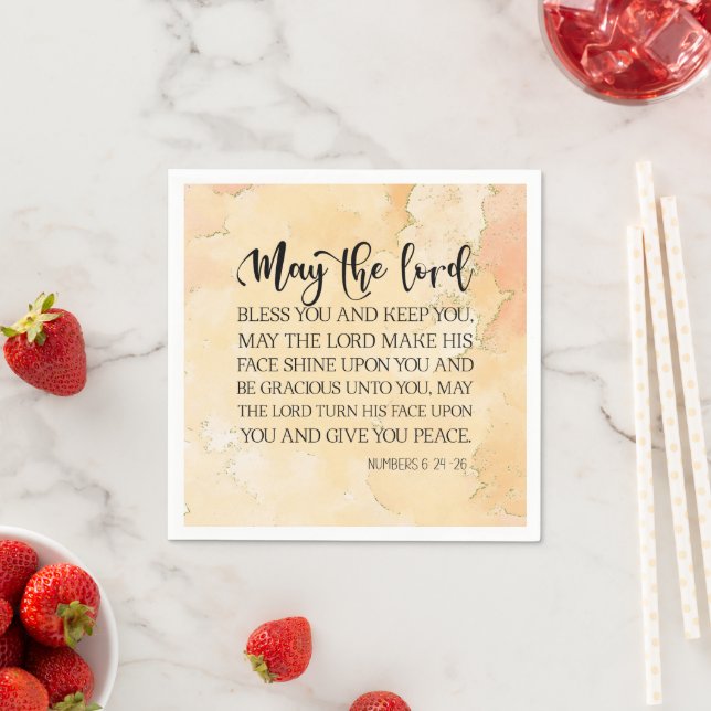 Numbers 6:24-26 The Lord Bless You Bible Verse Napkin (Insitu)