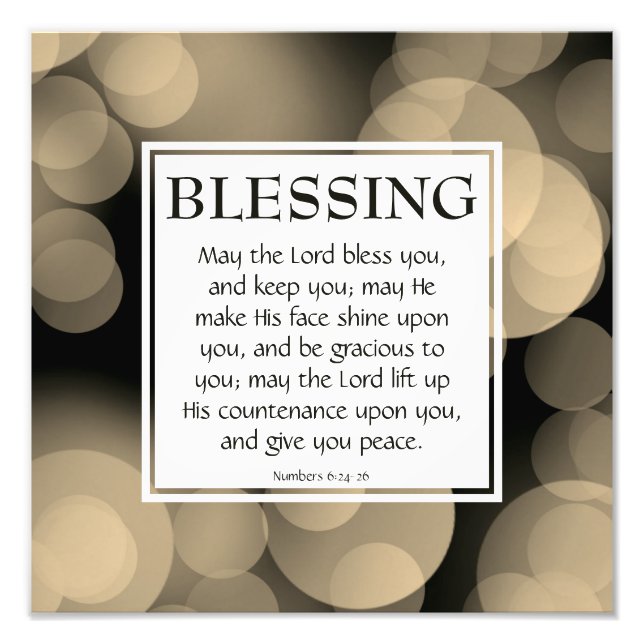 Numbers 6:24-26 THE LORD BLESS YOU Christian  Photo Print (Front)