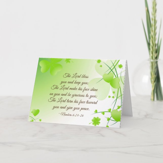 Numbers 6 24-26 The Lord Bless You Irish Design Card (Front)