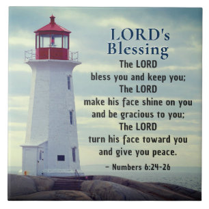 Numbers 6 24-26 The Lord Bless You, Lighthouse Tile