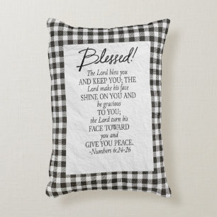 Numbers 6:24–26 The Lord Bless You Neutral Vintage Decorative Cushion