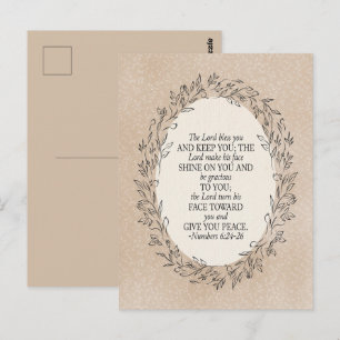Numbers 6:24–26 The Lord Bless You Neutral Vintage Postcard