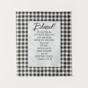 Numbers 6:24–26 The Lord Bless You Neutral Vintage Tapestry