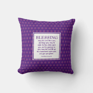 Numbers 6:24-26 THE LORD BLESS YOU Star of David Cushion
