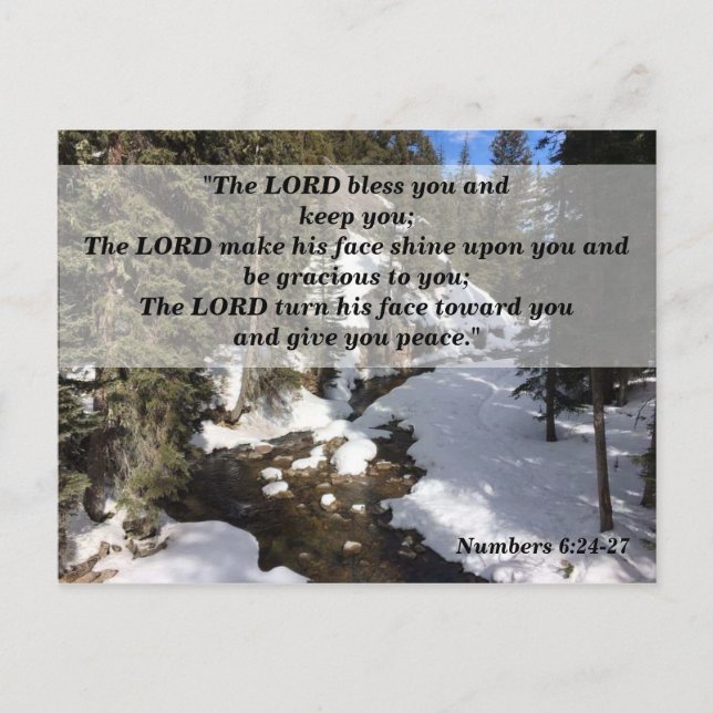 Numbers 6:24-27 Christian Bible Verse Memory Postcard (Front)