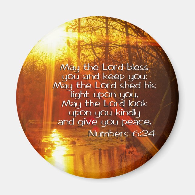 NUMBERS 6:24 BIBLE VERSE - MAY THE LORD BLESS YOU MAGNET (Front)