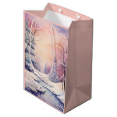 Numbers 6 Lord Bless You Bible Verse Winter Snow  Medium Gift Bag (Back Angled)