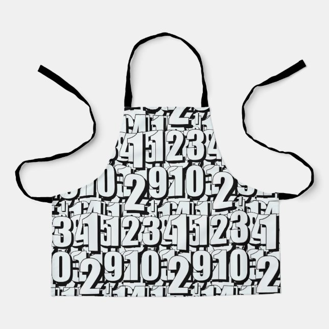 Numbers Black White Kids        Apron (Front)